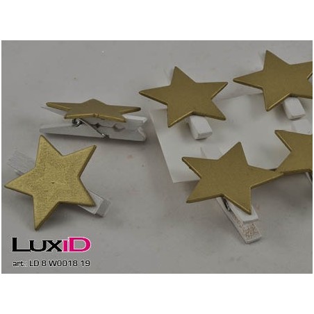 Wooden Stars 19 goud 35x35mm (8pc)