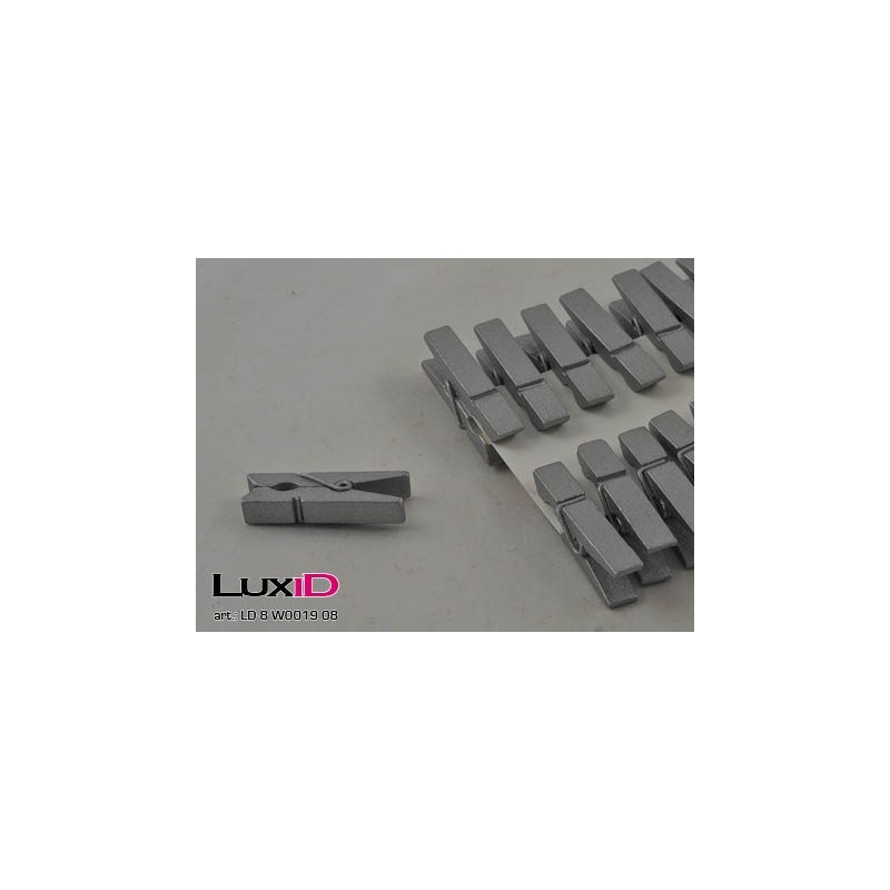 Wooden X-mass clips 08 zilver 10mm (24pc)