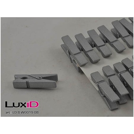 Wooden X-mass clips 08 zilver 10mm (24pc)