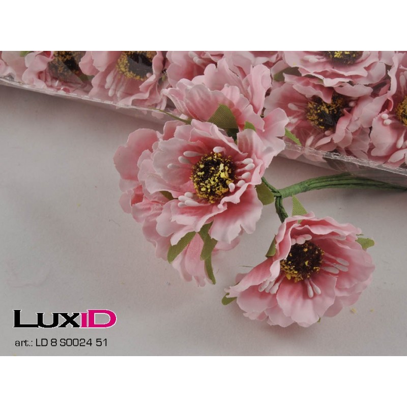 Flowers on pick 51 roos 8,5cm (60pc)