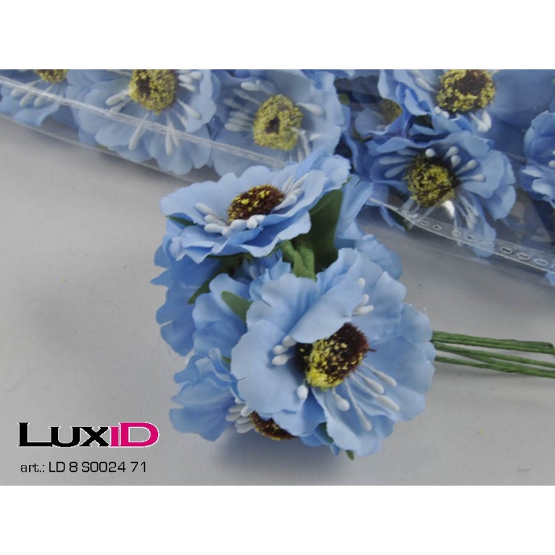 Flowers on pick 71 blauw 8,5cm (60pc)