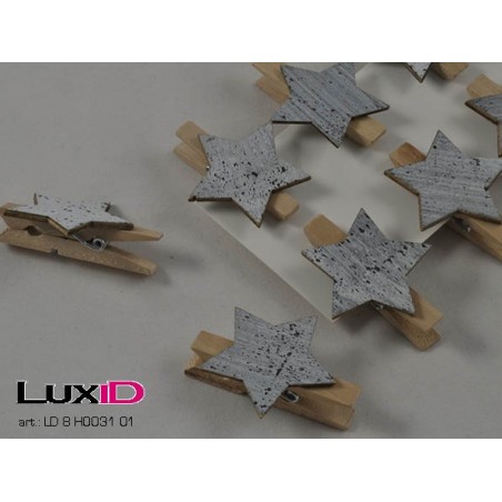 Wooden white wash star 01 35x35mm (8pc)
