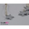 Wooden stars with rope 08 zilver 35mm (36pcs)