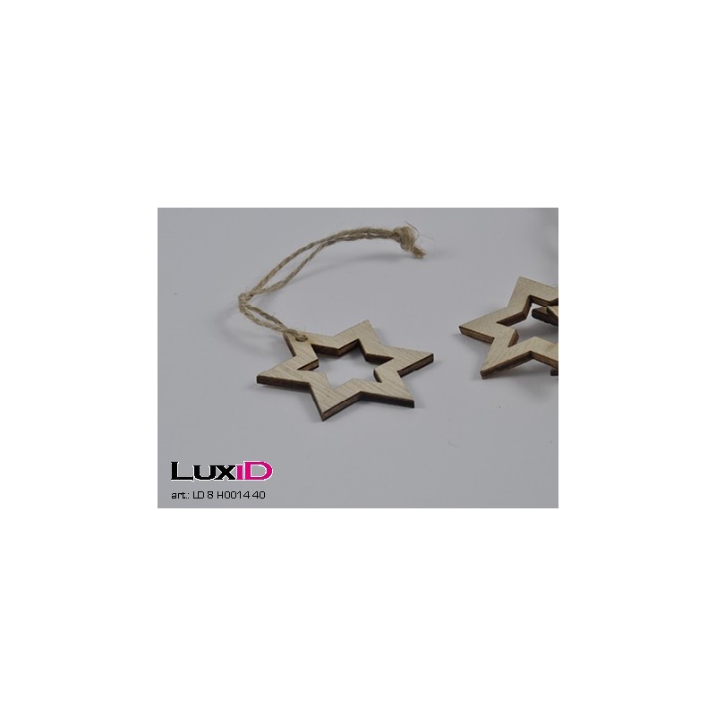 Wooden hanger star 40 43mm (24pcs)