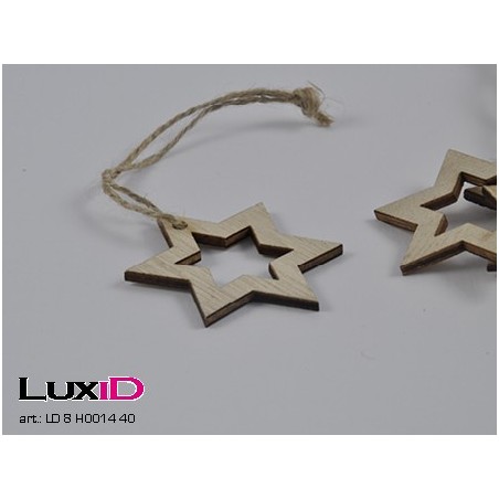 Wooden hanger star 40 43mm (24pcs)