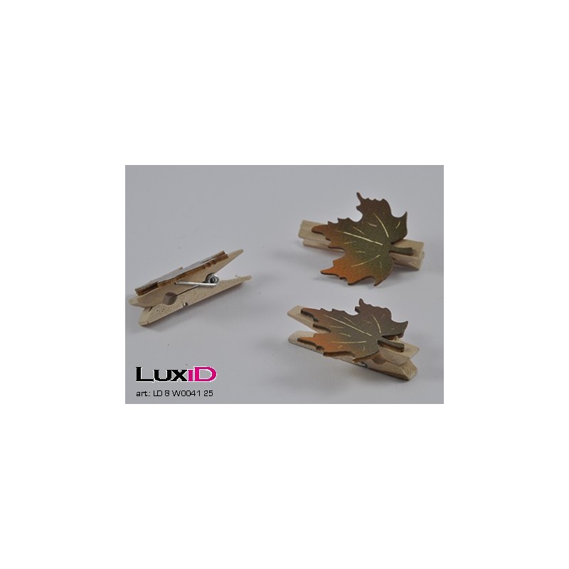 Wooden autumn leafs 25 groen 40mmx35mm (36pcs)