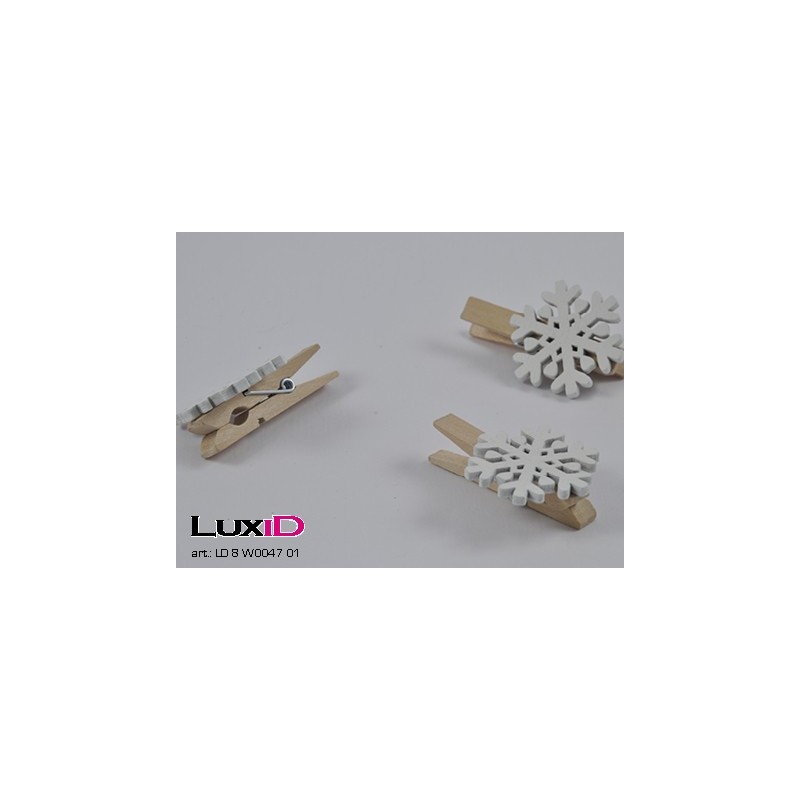 Wooden snowflake 01 wit 30mmx30mm (36pcs)