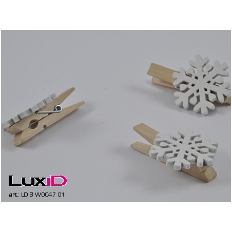 Wooden snowflake 01 wit 30mmx30mm (36pcs)