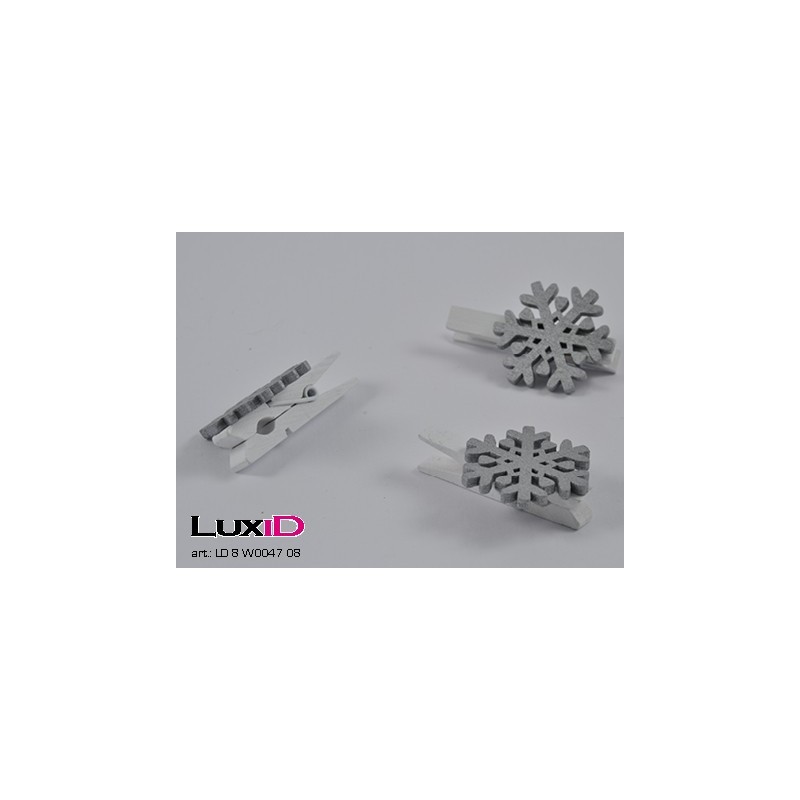 Wooden snowflake 08 zilver 30mmx30mm (36pcs)