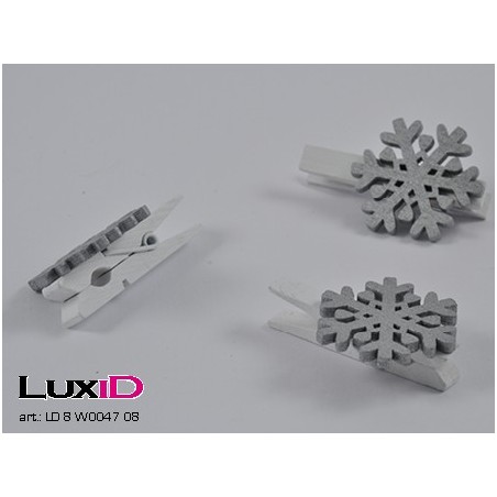 Wooden snowflake 08 zilver 30mmx30mm (36pcs)