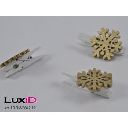 Wooden snowflake 19 goud...