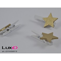 Wooden star 19 goud...