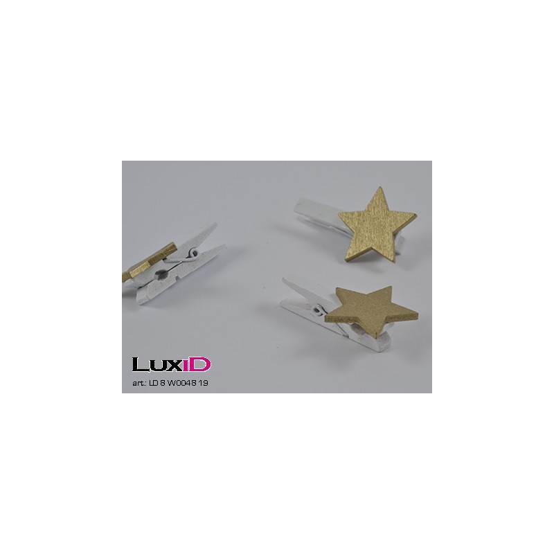 Wooden star 19 goud 30mmx30mm (36pcs)