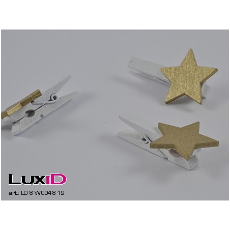 Wooden star 19 goud 30mmx30mm (36pcs)