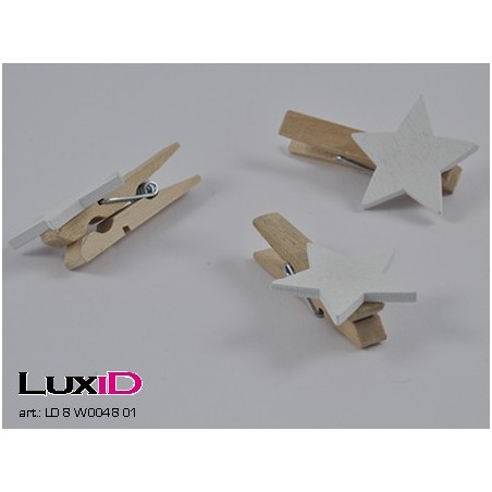 Wooden star 01 wit 30mmx30mm (36pcs)