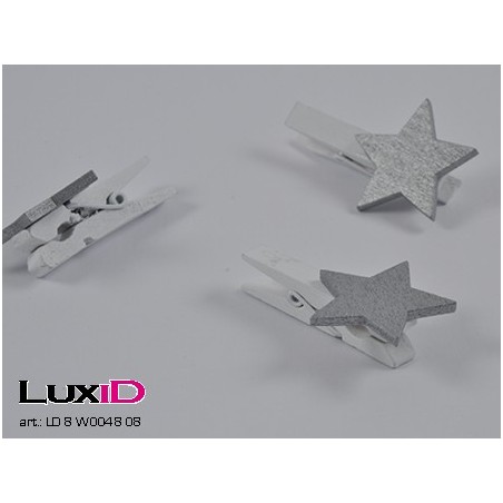 Wooden star 08 zilver 30mmx30mm (36pcs)