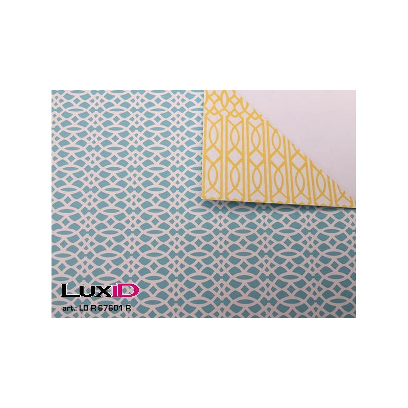 Inpakpapier duo Farao blauw/geel 50cm x 100m