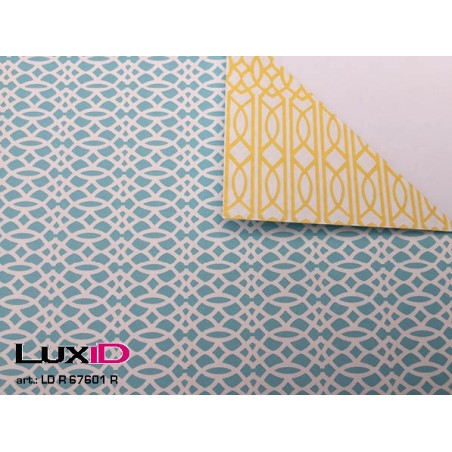 Inpakpapier duo Farao blauw/geel 50cm x 100m