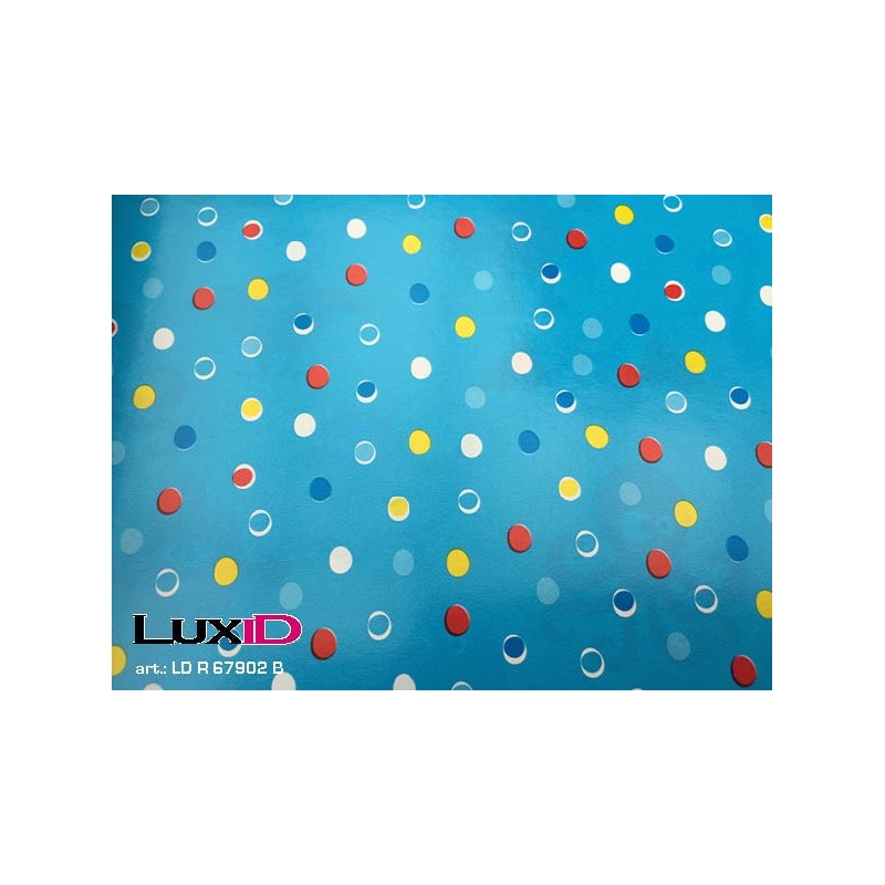 Inpakpapier confetti blauw 50cm x 100m