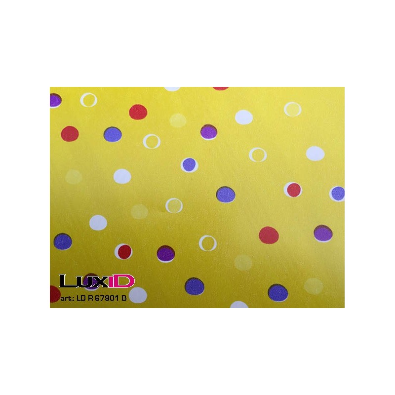 Inpakpapier confetti geel 50cm x 100m