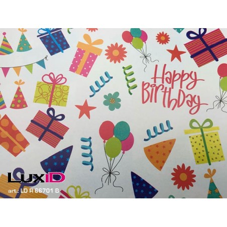 Inpakpapier happy birthday 50cm x 100m