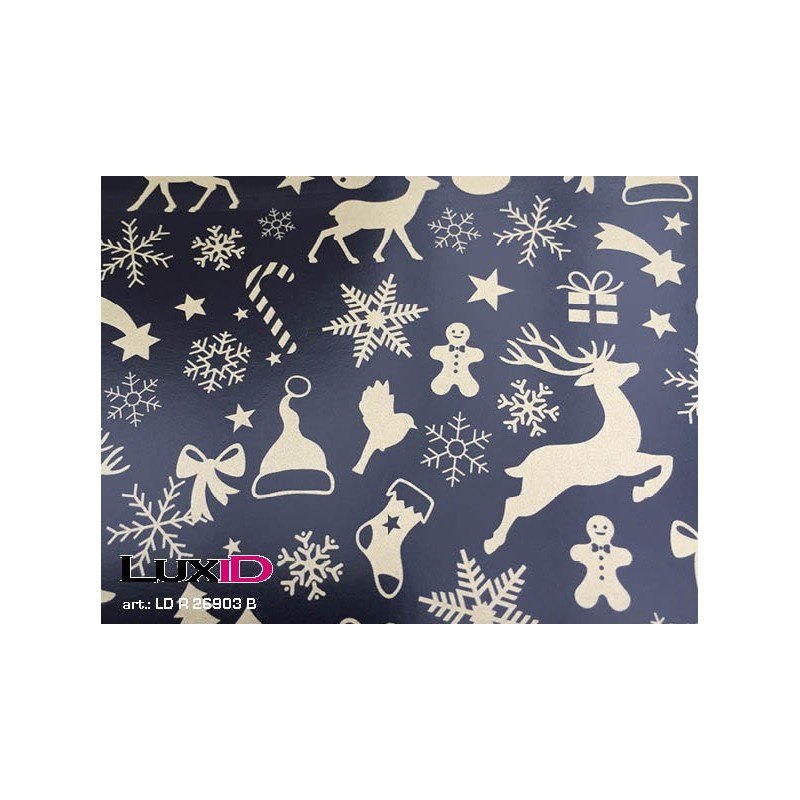 Inpakpapier retro zwart goud 50cm x 100m