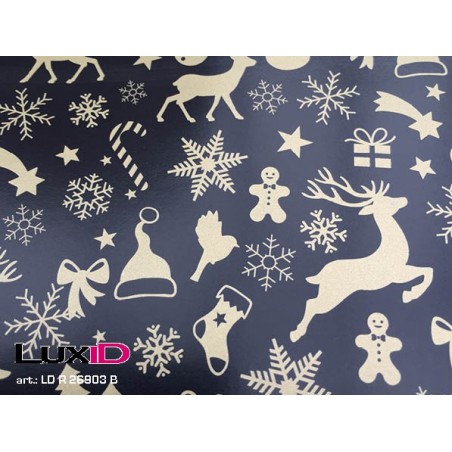 Inpakpapier retro zwart goud 50cm x 100m