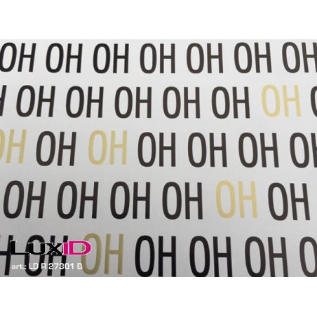 Inpakpapier hohoho zwart goud 50cm x 100m