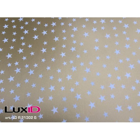 Inpakpapier sterren goud wit 50cm x 100m