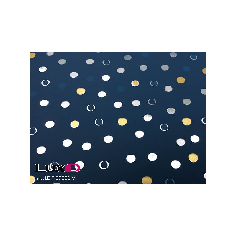 Inpakpapier confetti glitter blauw 50cm x 100m