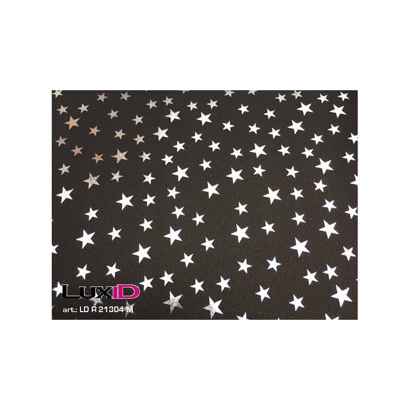 Inpakpapier shining star zwart zilver 50cm x 100m