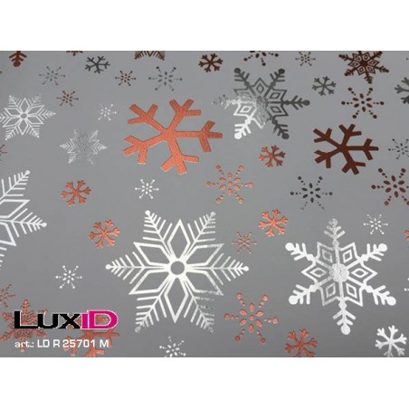 Inpakpapier shining crystal zilver koper 50cm x 100m