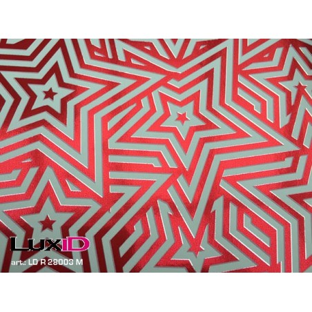 Inpakpapier glinster sterrenlijn rood 50cm x 100m