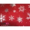 Inpakpapier glinster kristal rood zilver  50cm x 100m