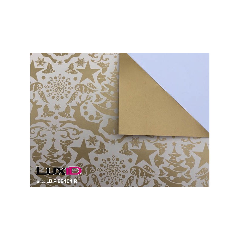 Inpakpapier duo gouden hert-goud 50cm x 100m