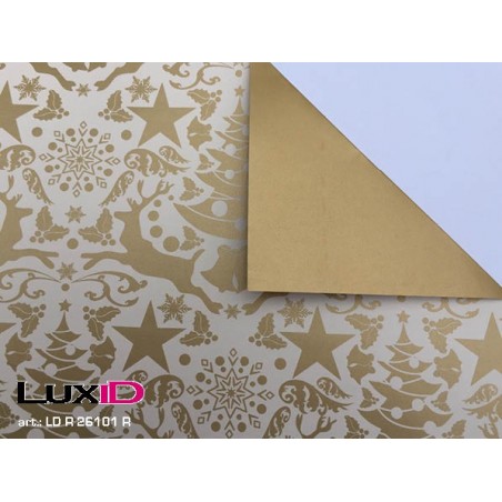 Inpakpapier duo gouden hert-goud 50cm x 100m