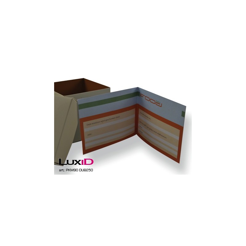Cadeaubon dubbel voor kubus 90 mm 250ex