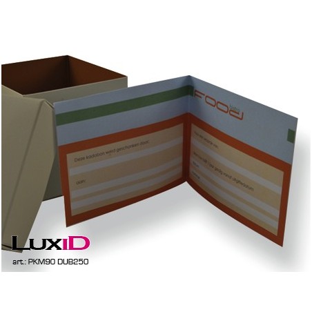 Cadeaubon dubbel voor kubus 90 mm 250ex