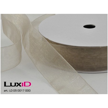 Organza woven edge 000 taupe 25mm x 25m