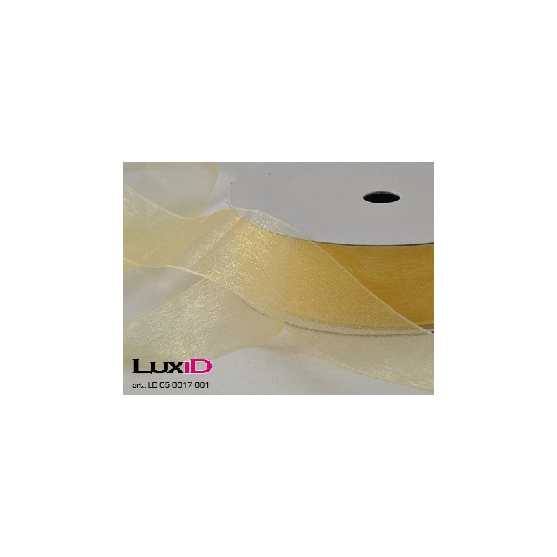 Organza woven edge 001 beige 25mm x 25m