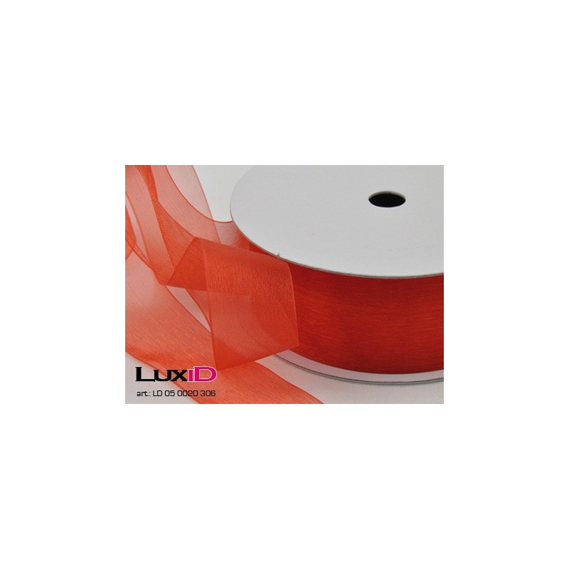 Organza woven edge 306 rood 38mm x 25m