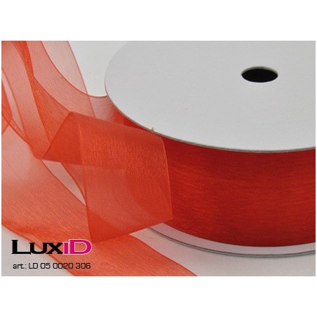Organza woven edge 306 rood 38mm x 25m