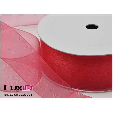 Organza woven edge 308 rood 38mm x 25m