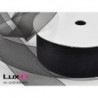 Organza woven edge 810 zwart 38mm x 25m