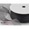 Organza woven edge 808 antraciet 38mm x 25m