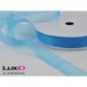 Organza woven edge 503 blauw turkis 15mm x 25m