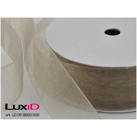 Organza woven edge 000 taupe 38mm x 25m