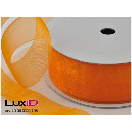 Organza woven edge 108 oranje 38mm x 25m