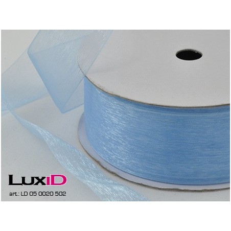 Organza woven edge 502 lichtblauw 38mm x 25m