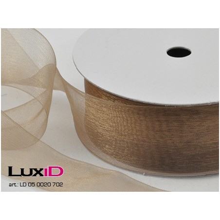 Organza woven edge 702 sand 38mm x 25m